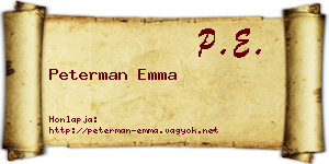 Peterman Emma névjegykártya